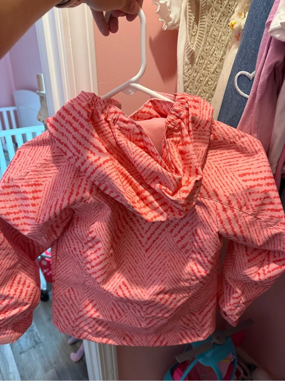 Columbia Pink and Coral Patterned Kids Hooded Jacket